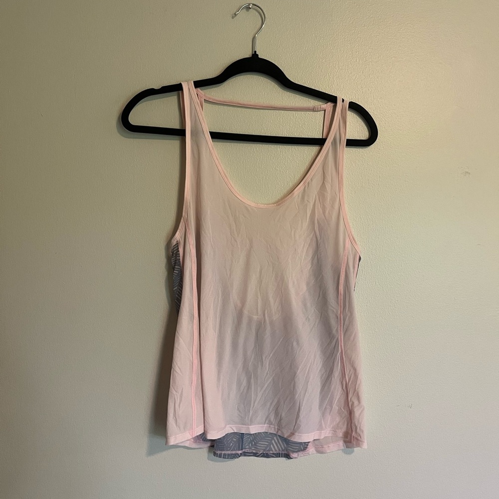 Lululemon lightweight breathable athletic tank top pink and gray size 8 athletic